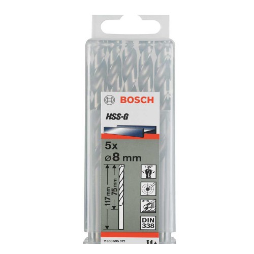 Bosch 2608595061 HSS G Metal Drill Bit 4.5MM D x 47MM L1 x